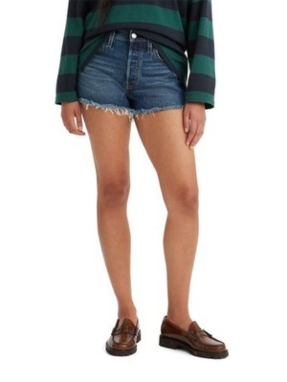 Levi's 501 Cutoff Jean Shorts Dark Distressed Wash 33